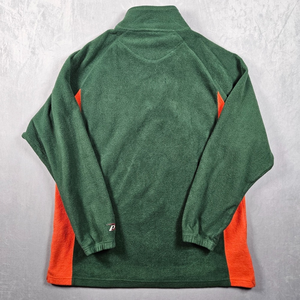Vintage Miami Hurricanes Sweatshirt Mens Green XL Fleece 1/4 Zip Pro Player Y2K - Picture 2 of 9